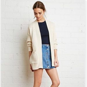 TEXTURED OPEN-FRONT CARDIGAN